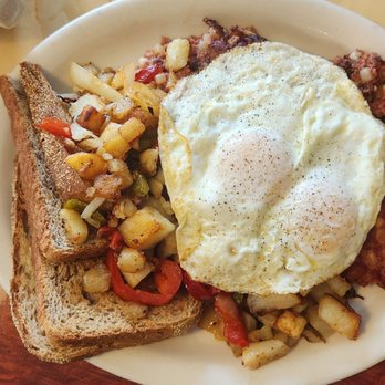 Redwood Diner - Corned Beef Hash, Home Fries, Two Eggs Over Easy, Rye Toast... Perfection! - Diners Near Me - East Syracuse, New York Redwood Diner - Corned Beef Hash, Home Fries, Two Eggs Over Easy, Rye Toast... Perfection! - Diners Near Me - East Syracuse, New York