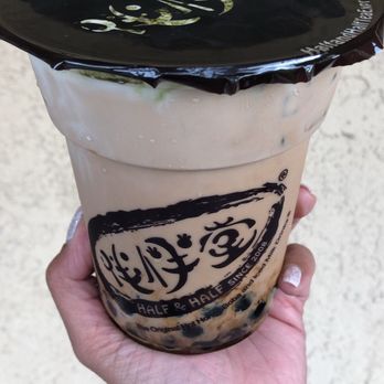 Half & Half Tea Express - Regular Milk Tea Sea Salt Latte with boba. - Coffee & Tea Near Me - Rowland Heights, California