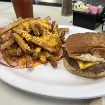 Hamburger Inn - Regular Burger and Cheese Fries - Burgers Near Me - Ardmore, Oklahoma Hamburger Inn - Regular Burger and Cheese Fries - Burgers Near Me - Ardmore, Oklahoma