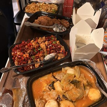 Home Eat - Fisherman Kimchi Wok, Chicken Meat With Explosive Chili Pepper, rice, sesame ball, Fried Chicken Wings with Salt Egg Sauce, Chow Mien - Hot Pot Near Me - Sunnyvale, California