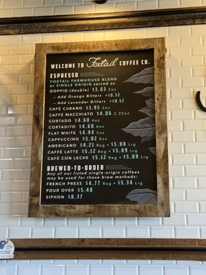 Menu photo 2 Foxtail Coffee - Riverview Riverview, FL