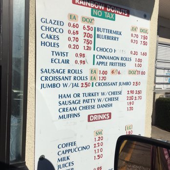 Rainbow Dounts - Drive thru! Menu - Donuts Near Me - Dallas, Texas Rainbow Dounts - Drive thru! Menu - Donuts Near Me - Dallas, Texas