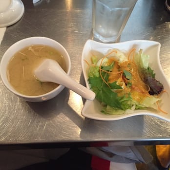 Maguro - Miso soup and salad - Sushi Bars Near Me - New York, New York