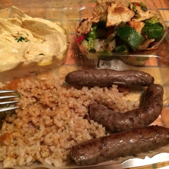 Jamjar Canteen - Makanik plate-beef and lamb sausages with brown rice and fattoush salad - Lebanese Near Me - Vancouver, British Columbia Jamjar Canteen - Makanik plate-beef and lamb sausages with brown rice and fattoush salad - Lebanese Near Me - Vancouver, British Columbia