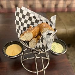 Olde Brick House - Happy Hour pretzel bits with dipping