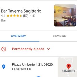 La Taverna del Sagittario - The restaurant is PERMANENTLY CLOSED.