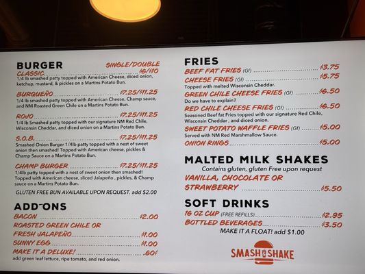 Menu photo 1 Smash & Shake Albuquerque, NM