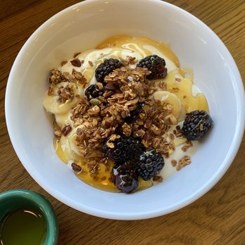 Courageous Bakery & Cafe - Vanilla Bean Yogurt with honey on the side. - Bakeries Near Me - Oak Park, Illinois Courageous Bakery & Cafe - Vanilla Bean Yogurt with honey on the side. - Bakeries Near Me - Oak Park, Illinois