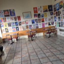 The inside. Although spartan, is colorfully decorated with the latest artistic offerings! The inside. Although spartan, is colorfully decorated with the latest artistic offerings!