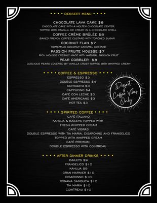 Menu photo 1 Vibras Restaurant & Lounge New York, NY Menu photo 1 Vibras Restaurant & Lounge New York, NY