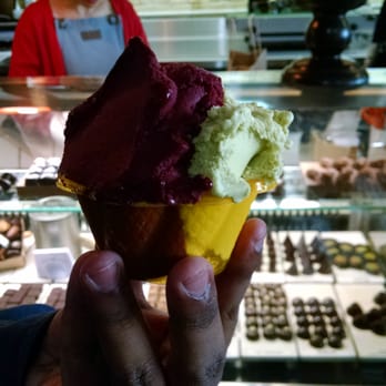 Soma Chocolatemaker - Blueberry Basil Sorbet and Pistachio Gelato. - Chocolatiers & Shops Near Me - Toronto, Ontario