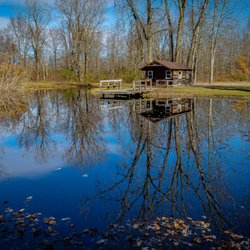 26 Mile Nature Preserve - Pond and dock, October, 2024