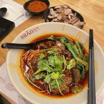 MIAN - Beef noodle with second level spicy, pork ear. - Szechuan Near Me - Rowland Heights, California MIAN - Beef noodle with second level spicy, pork ear. - Szechuan Near Me - Rowland Heights, California