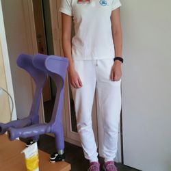 Klinik Dr. Muschinsky - Die supernette Frau Junge, die mit mir Krankengymnastik macht. Leider muss sie nächste Woche zur Schule.