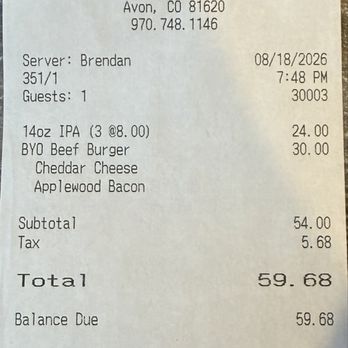 Dusty Boot Roadhouse - Dinner for 1 - Mexican Near Me - Avon, Colorado