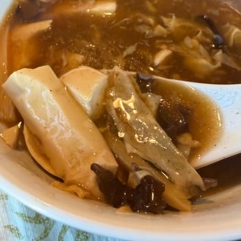 California Wok - Hot and sour soup with meat and Sumptuous silken tofu-- full of goodies, so nourishing! - Chinese Near Me - Encino, California