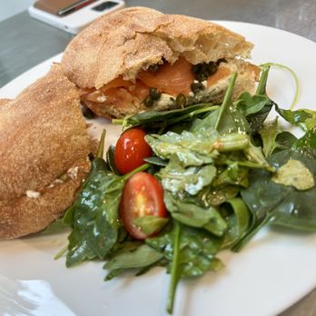 Maggie's Farm Espresso - Smoked Salmon Panini - Coffee & Tea Near Me - Jersey City, New Jersey Maggie's Farm Espresso - Smoked Salmon Panini - Coffee & Tea Near Me - Jersey City, New Jersey