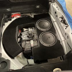 SoReal Sounds - Custom fabricated spare tire will sub box built for two 8" Audiomobile EVO series subwoofers in this 2018 Audi S5