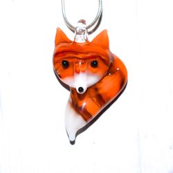 Lady Dragon Glassworks - Glass Red Fox Necklace