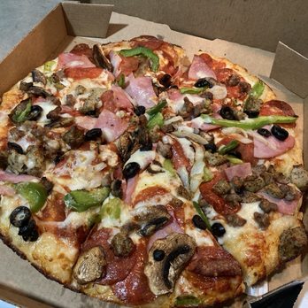 Domino's Pizza - Supreme pan pizza, medium. Delicious! - Pizza Near Me - Rockport, Texas Domino's Pizza - Supreme pan pizza, medium. Delicious! - Pizza Near Me - Rockport, Texas