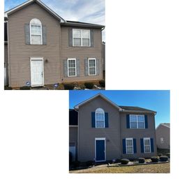 Exterior outside entrance of Genuine Handy Services - refinished shutters and the front door. installed new brick moulding Exterior outside entrance of Genuine Handy Services - refinished shutters and the front door. installed new brick moulding