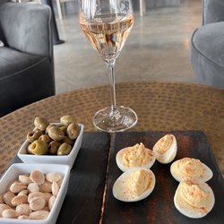 The Stowaway Wine Bar - Deviled eggs + Olives & Almonds