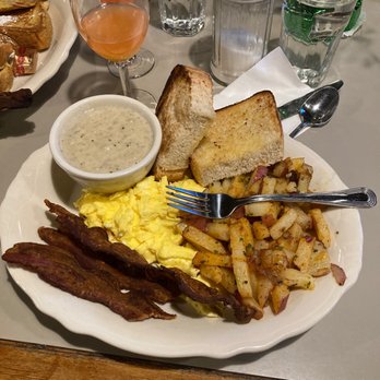 Maltby Cafe - 2 eggs breakfast bacon and toast with a side of gravy - American Near Me - Snohomish, Washington Maltby Cafe - 2 eggs breakfast bacon and toast with a side of gravy - American Near Me - Snohomish, Washington