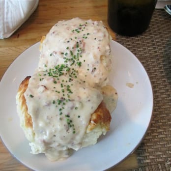 Husk - Biscuits with bacon gravy - American Near Me - Charleston, South Carolina Husk - Biscuits with bacon gravy - American Near Me - Charleston, South Carolina