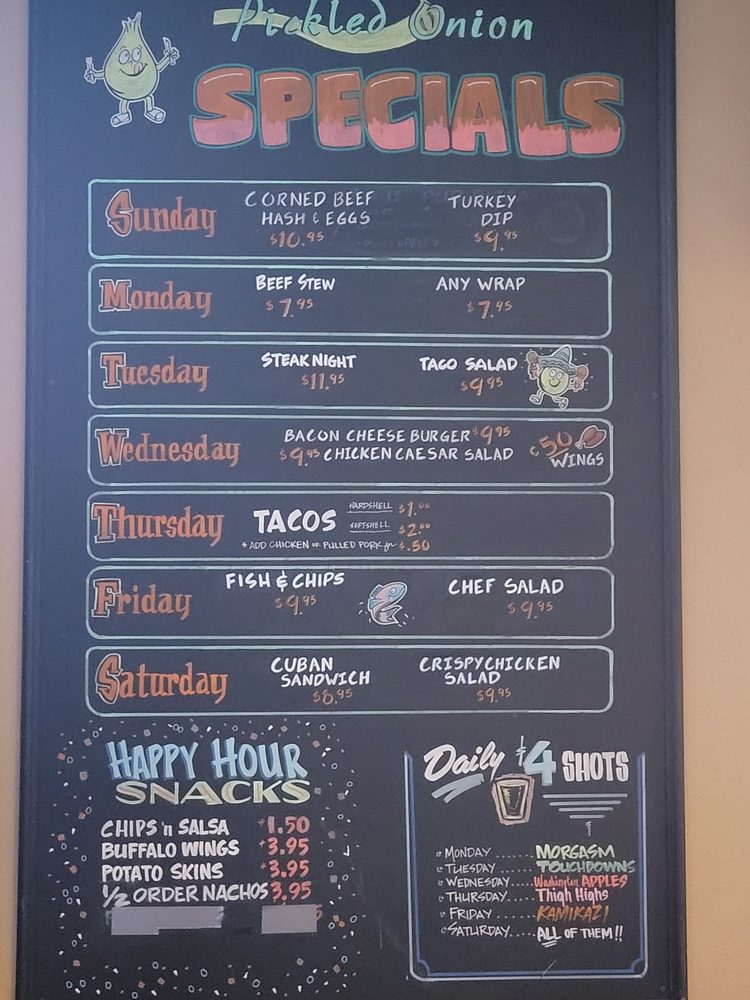 PICKLED ONION 58 Reviews Pubs 1314 Union Ave NE, Renton, WA