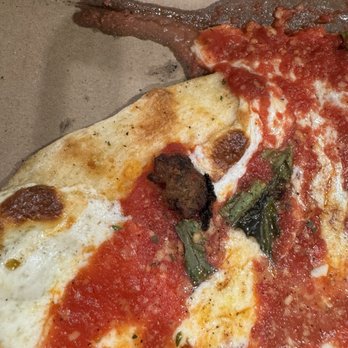 Grimaldi's Pizzeria - piece of meat in a meatless pizza (i don't eat meat!) - Pizza Near Me - Peoria, Arizona Grimaldi's Pizzeria - piece of meat in a meatless pizza (i don't eat meat!) - Pizza Near Me - Peoria, Arizona