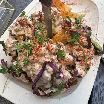 MAZRA - Went to town on this Whole Cauliflower. They should lock me up for what I did to this thing - Mediterranean Near Me - Redwood City, California MAZRA - Went to town on this Whole Cauliflower. They should lock me up for what I did to this thing - Mediterranean Near Me - Redwood City, California