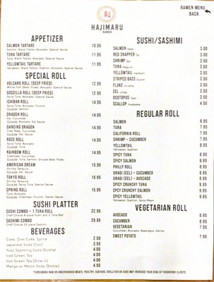 Menu photo 4 Hajimaru Fishtown Philadelphia, PA