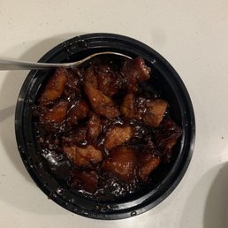 Over sauced Bourbon chicken Over sauced Bourbon chicken
