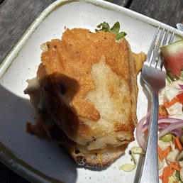 Grilled cheese with pork belly. Absolutely delicious! Grilled cheese with pork belly. Absolutely delicious!