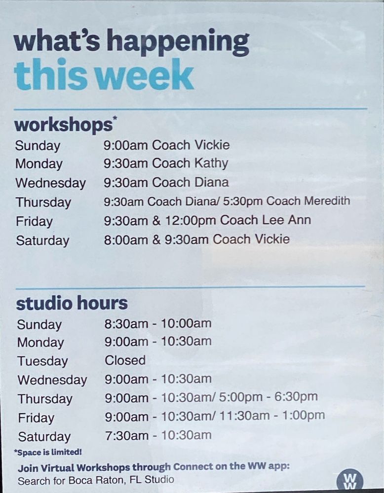 WW “FORMERLY WEIGHT WATCHERS” Updated September 2024 4093 NW 4th