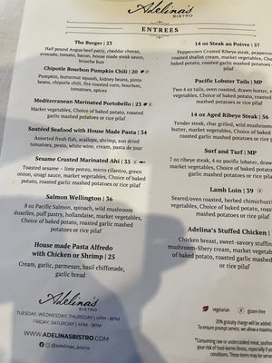 Menu photo 1 Adelina's Bistro Nipomo, CA Menu photo 1 Adelina's Bistro Nipomo, CA