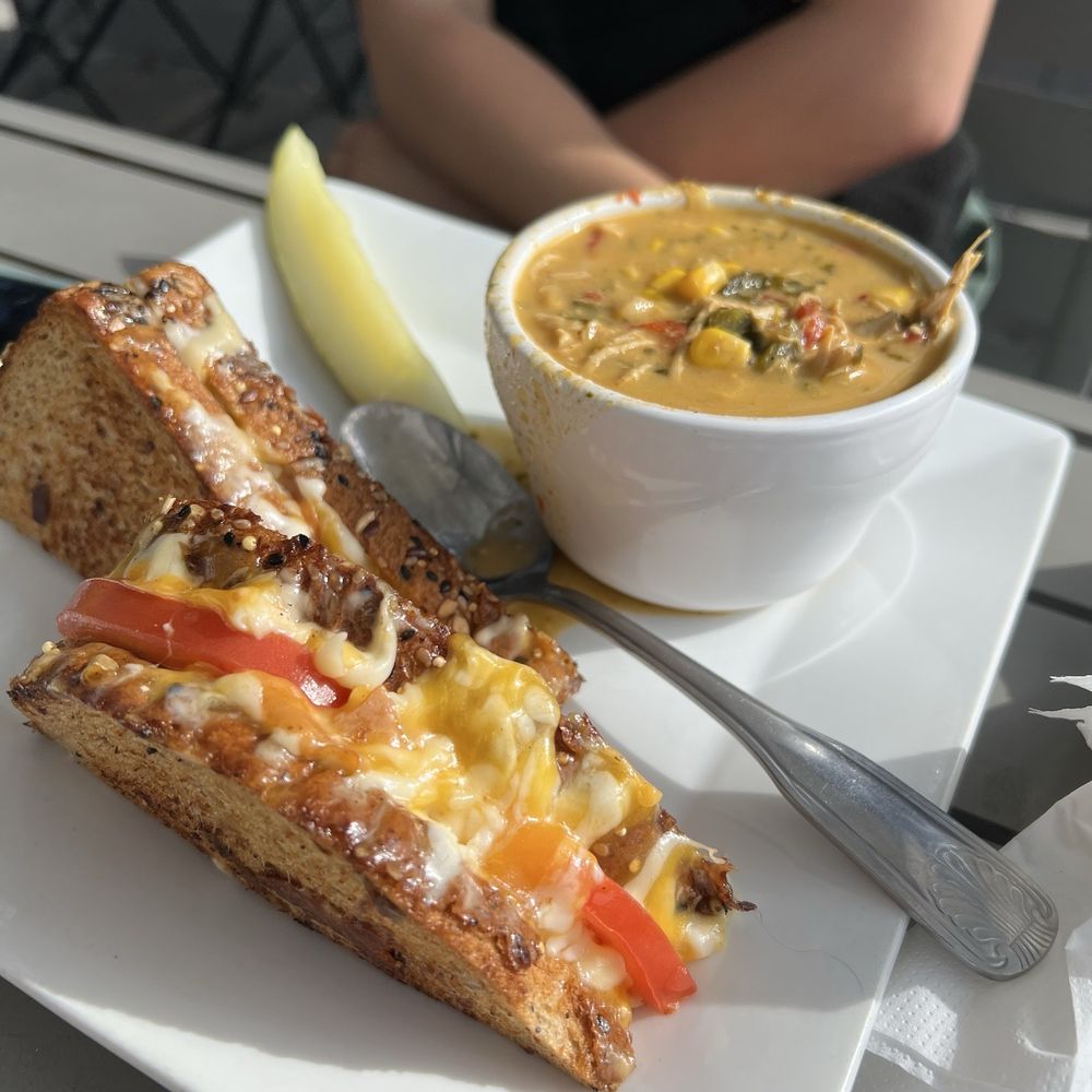 Grilled Cheese and Buffalo chicken soup. My daughter loved! Grilled Cheese and Buffalo chicken soup. My daughter loved!