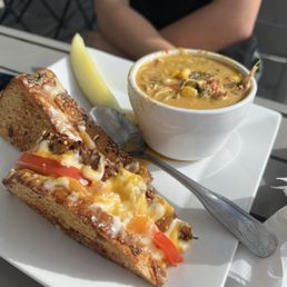 Grilled Cheese and Buffalo chicken soup. My daughter loved!