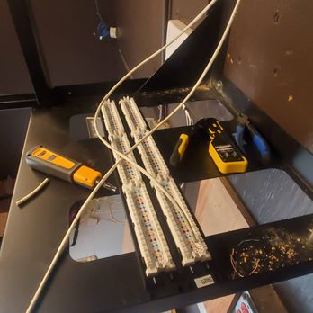 TSG Technologies - In process: Network Rack mounted and beginning to punch down patch panel - IT Services & Computer Repair Near Me