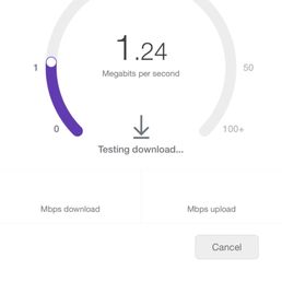 Internet speed test with the internet provided through the only company that you're allowed to use