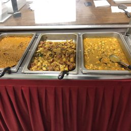 a variety of buffet items a variety of buffet items
