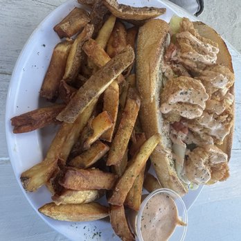 The Cajun Beach - Shrimp Po' Boy Sandwich with fries - Cajun/Creole Near Me - Flagler Beach, Florida The Cajun Beach - Shrimp Po' Boy Sandwich with fries - Cajun/Creole Near Me - Flagler Beach, Florida
