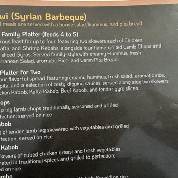Mashawi Damascus Cuisine - Mediterranean Near Me - Castle Rock, Colorado