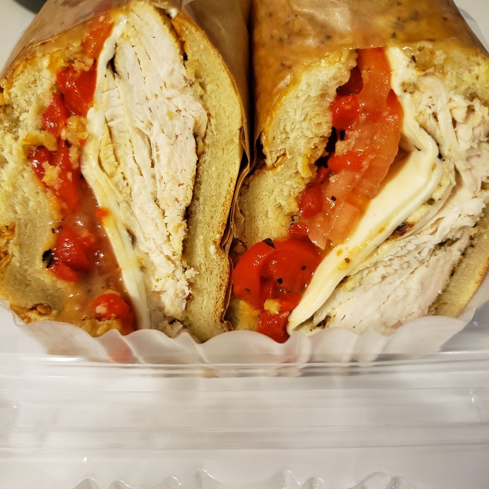 The Mill - Grilled chicken sandwich w/ roasted peppers, tomatoes, fresh mozz and balsamic vinegar. - Breakfast & Brunch Near Me - New York, New York The Mill - Grilled chicken sandwich w/ roasted peppers, tomatoes, fresh mozz and balsamic vinegar. - Breakfast & Brunch Near Me - New York, New York