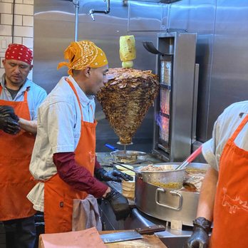 Taqueria Ramirez - Al pastor rotating in the background - Mexican Near Me - Brooklyn, New York