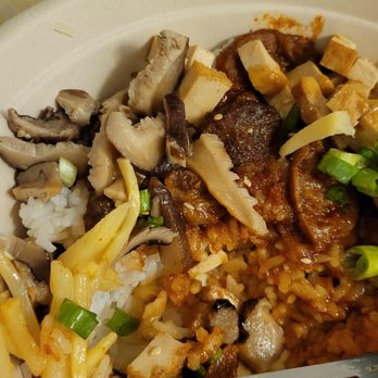 K Fresh - Bibimbap, potato salad and kimchi - Korean Near Me - Everett, Washington