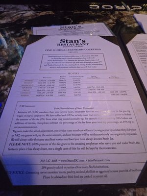 Menu photo 6 Stan's Restaurant & Bar Washington, DC, DC Menu photo 6 Stan's Restaurant & Bar Washington, DC, DC