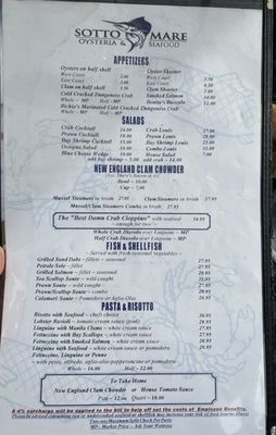 Menu photo 7 Sotto Mare San Francisco, CA