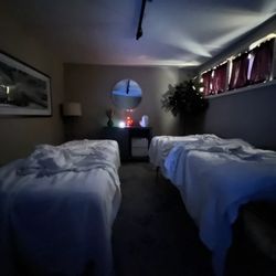 Even Keel Wellness Spa - Massage room setup after a couples massage
