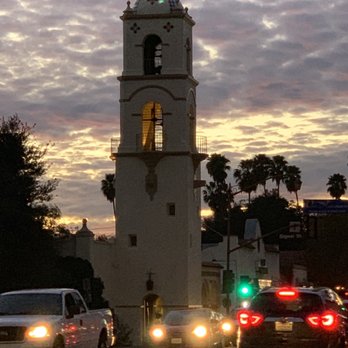 Sakura Ojai - a clock tower in the evening - Korean Near Me - Ojai, California